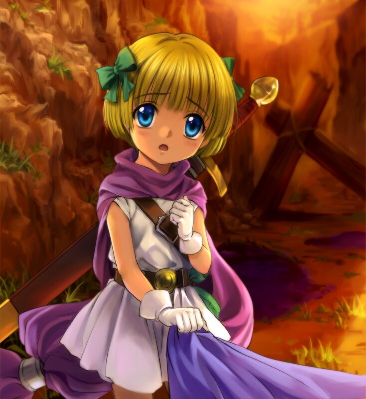 Blonde girl with sword