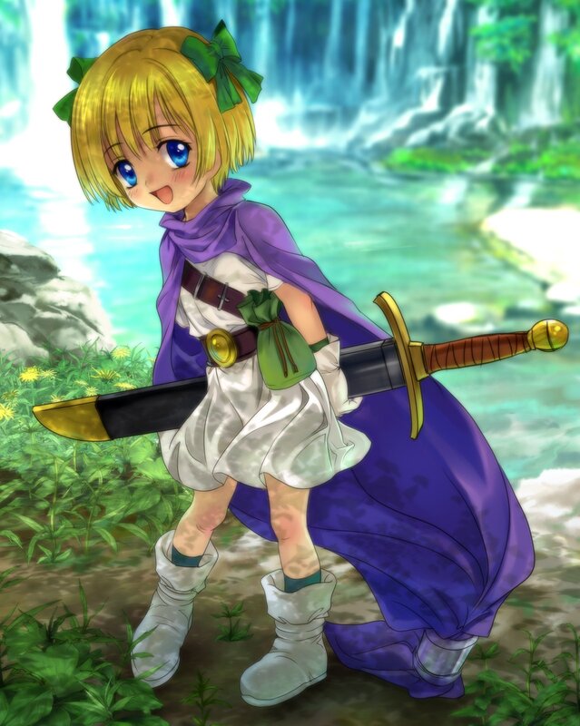 blonde girl with sword