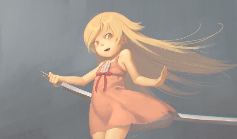 Blonde girl with sword
