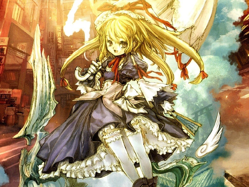 blonde girl with sword