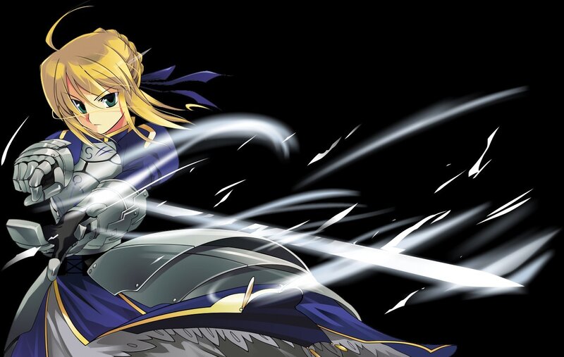 Blonde Girl with Sword — Black