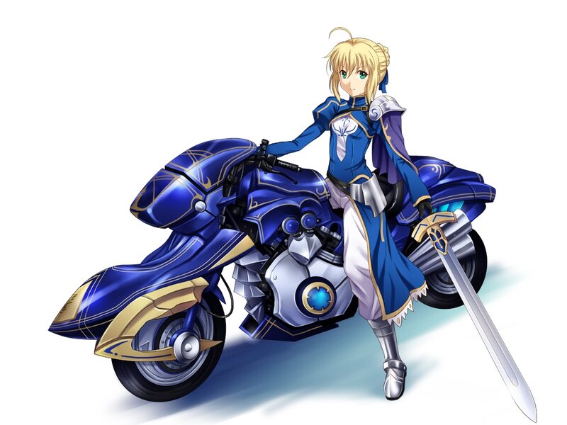 Blonde Girl with Sword — Blue, Confident, Anime