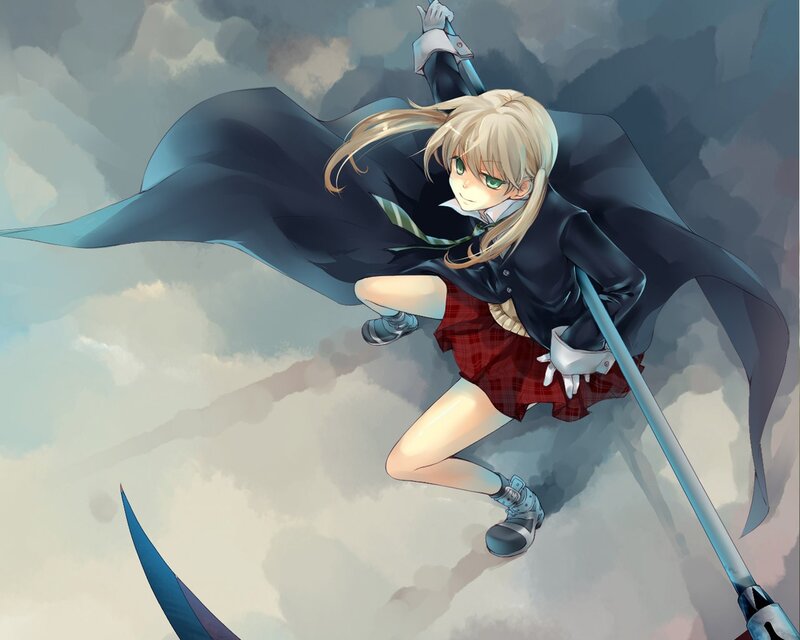 Blonde Girl with Sword — Blue, Dramatic, Anime, Cape, School Uniform