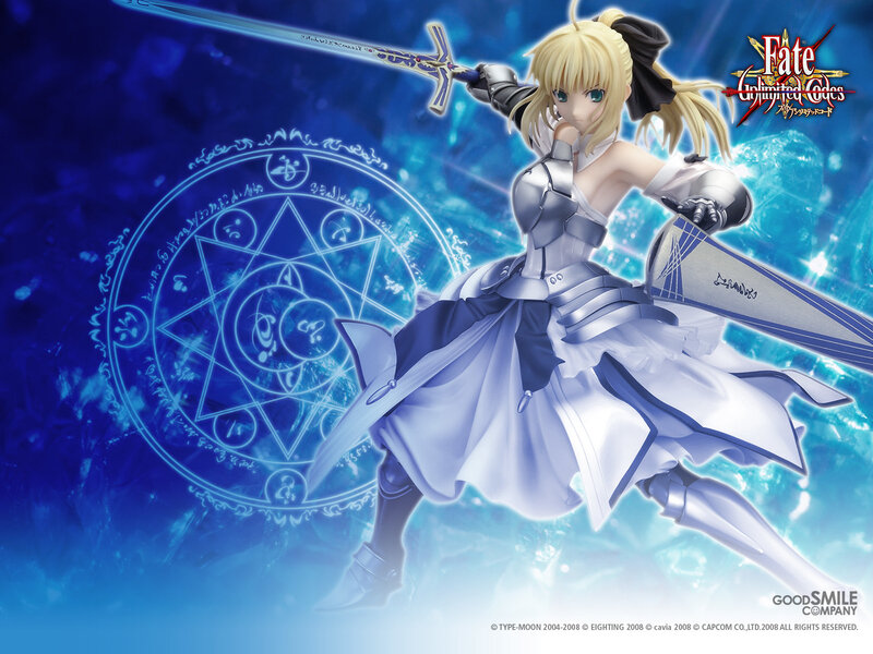Blonde Girl with Sword — Blue, Dramatic