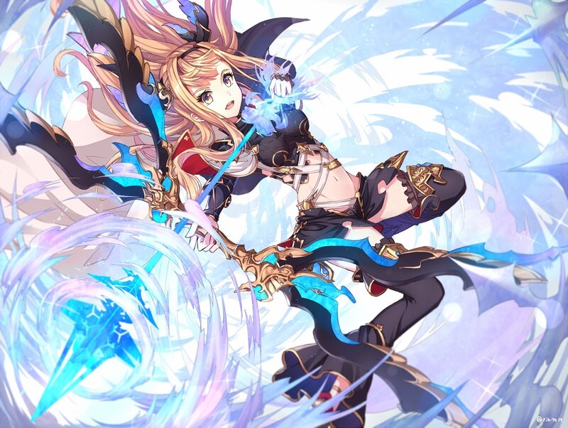 Blonde Girl with Sword — Blue, Dynamic, Anime, Magic