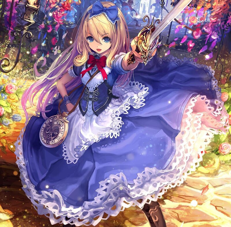 Blonde Girl with Sword — Blue, Fantastical