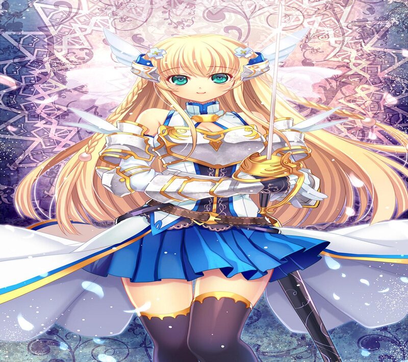 Blonde Girl with Sword — Blue, Fantasy