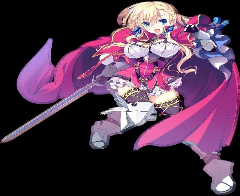 Blonde Girl with Sword — Pink, Dynamic, Anime