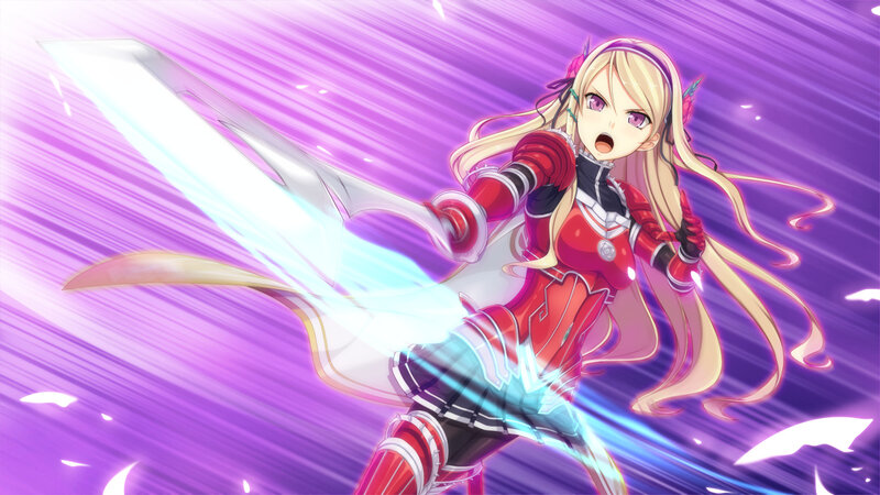 Blonde Girl with Sword — Purple, Dramatic, Anime, Magic