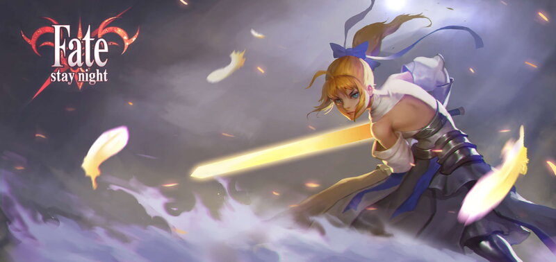 Blonde Girl with Sword — Purple, Dramatic, Night, Anime, Feathers