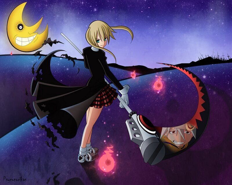 Blonde Girl with Sword — Purple, Dramatic