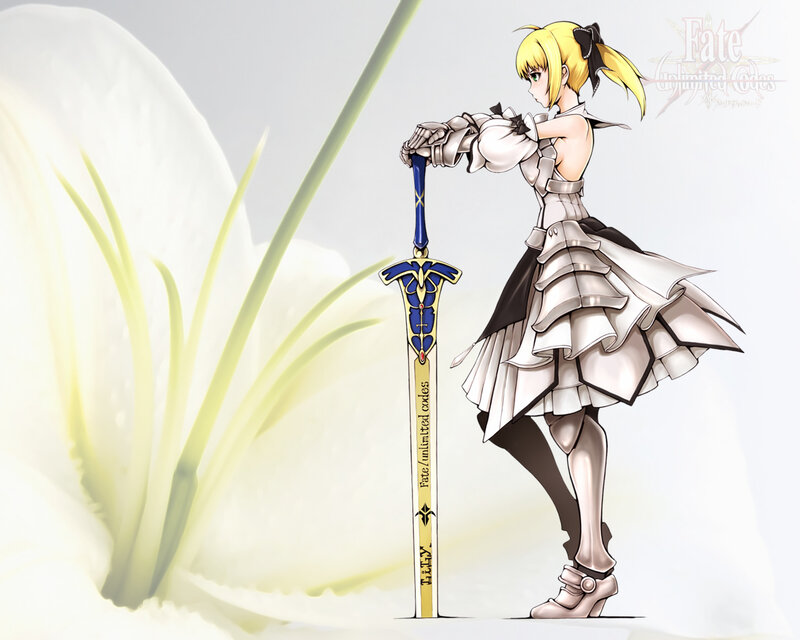 Blonde Girl with Sword — White, Serene, Anime