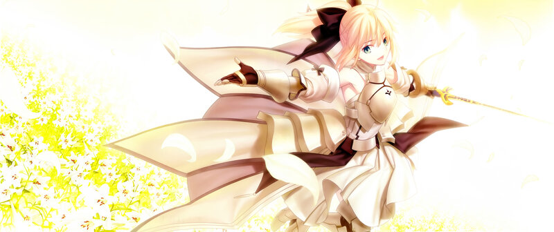 Blonde Girl with Sword — White, Serene, Spring