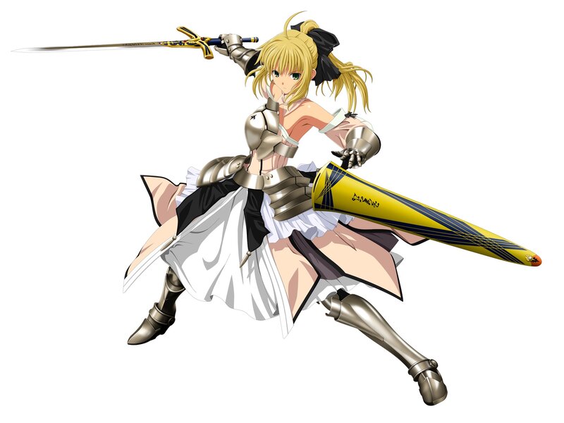 Blonde Girl with Sword — Yellow, Action, Anime