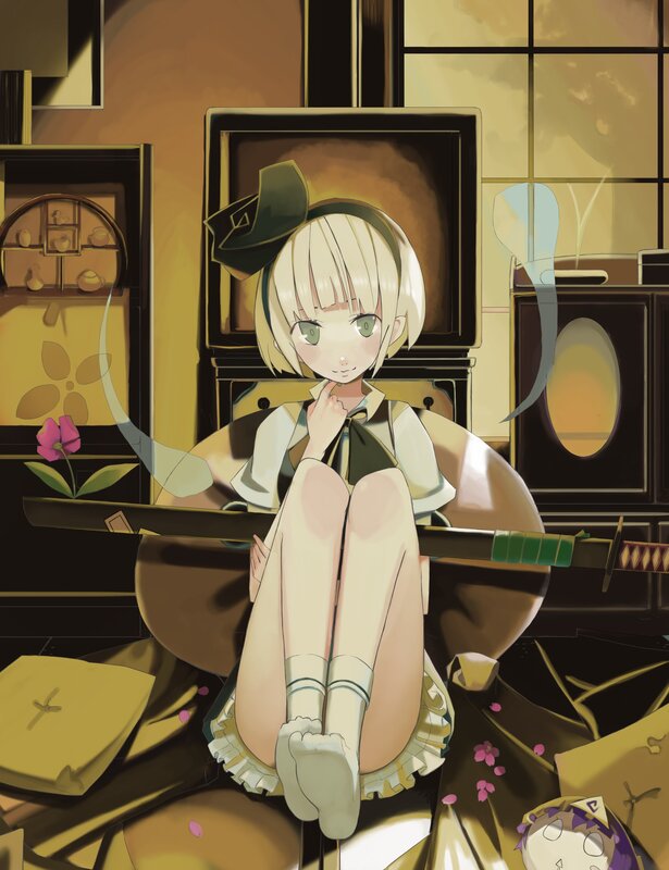 Blonde Girl with Sword — Yellow, Calm, Afternoon