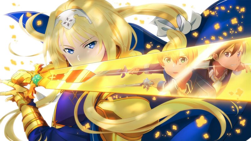 Blonde Girl with Sword — Yellow, Dramatic, Anime, Magic
