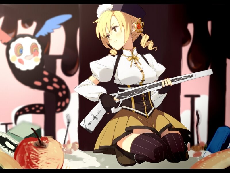 Blonde Girl with Sword — Yellow, Dramatic