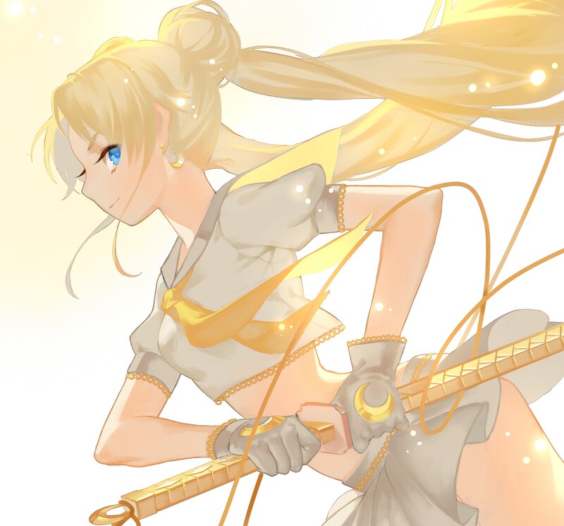 Blonde Girl with Sword — Yellow, Dynamic, Anime