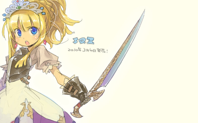 Blonde Girl with Sword — Yellow, Playful, Anime, Crown