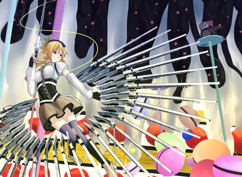 Blonde Girl with Swords — White