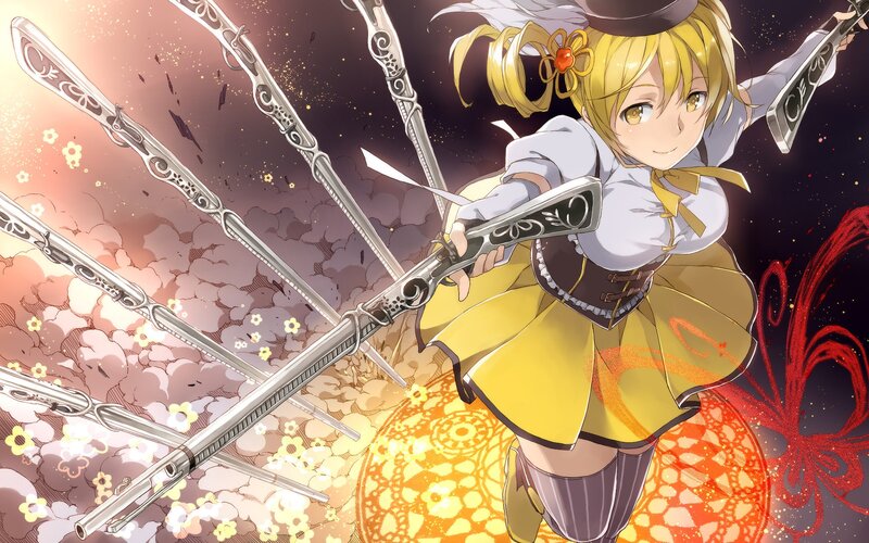 Blonde Girl with Swords — Yellow, Dramatic