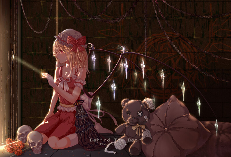 Blonde Girl with Teddy Bear — Brown, Dramatic