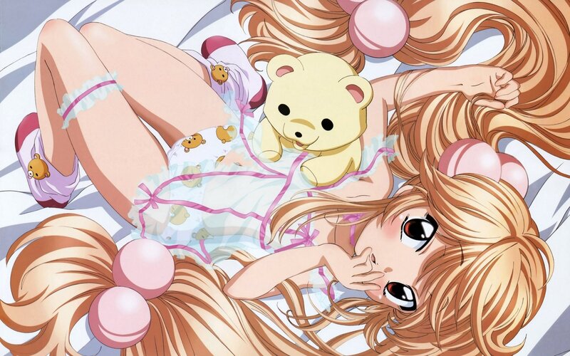 Blonde Girl with Teddy Bear — Brown