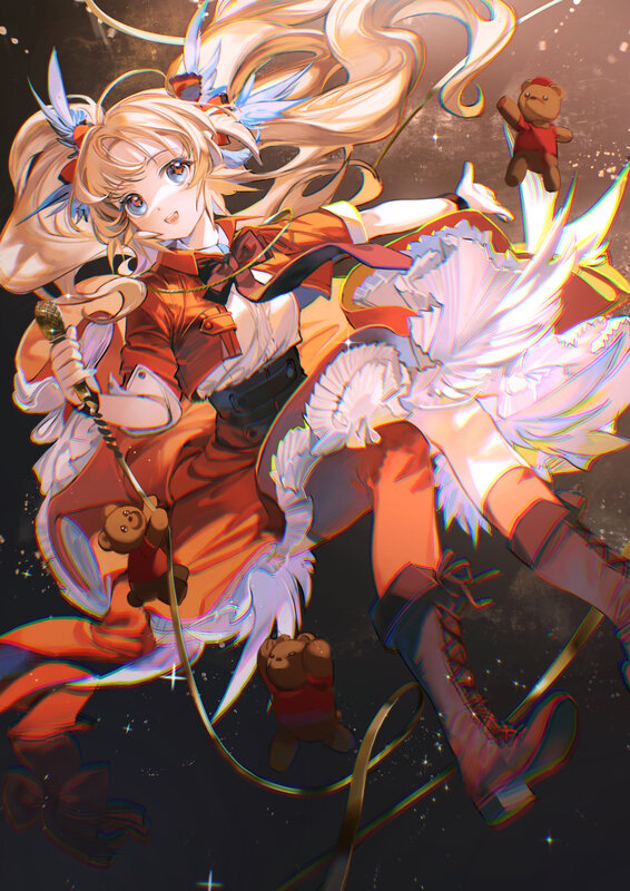 Blonde Girl with Teddy Bears