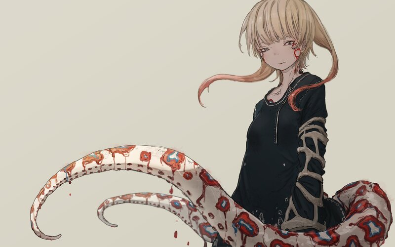 Blonde Girl with Tentacles — Beige