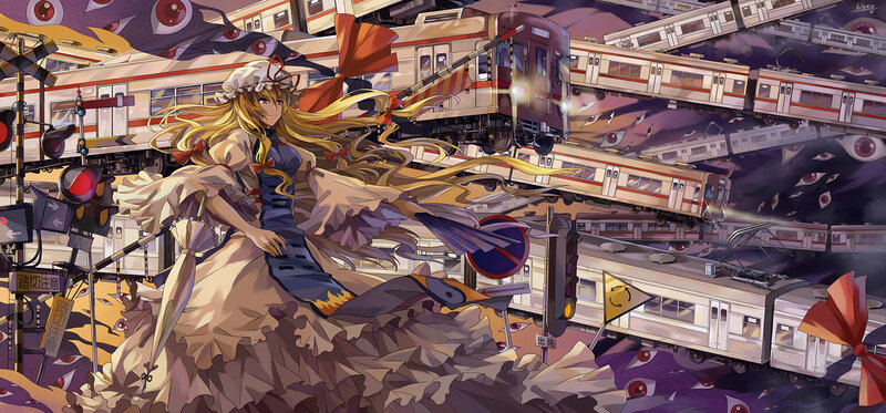 Blonde Girl with Trains
