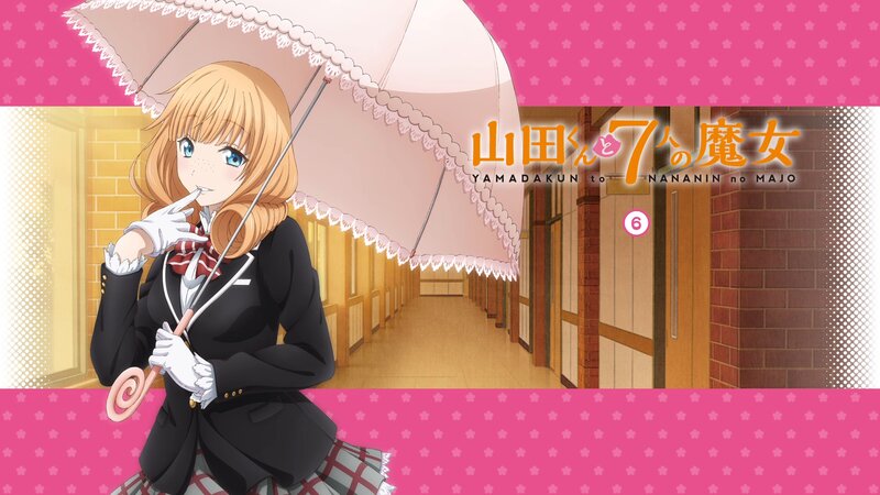 Blonde Girl with Umbrella — Pink, Playful, Anime