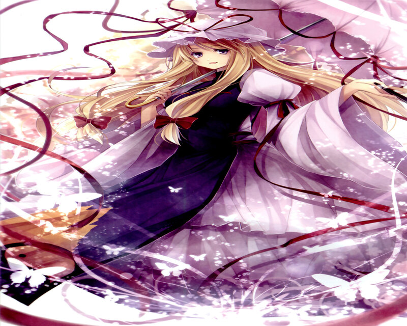 Blonde Girl with Umbrella — Purple