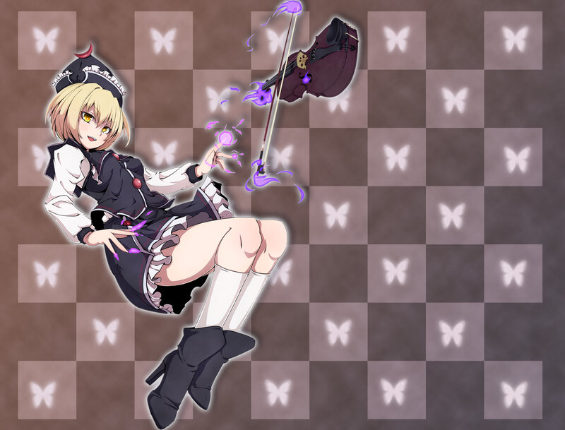 Blonde Girl with Violin — Black, Dramatic
