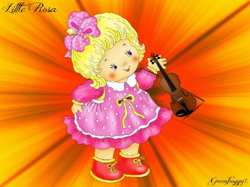 Blonde Girl with Violin — Orange