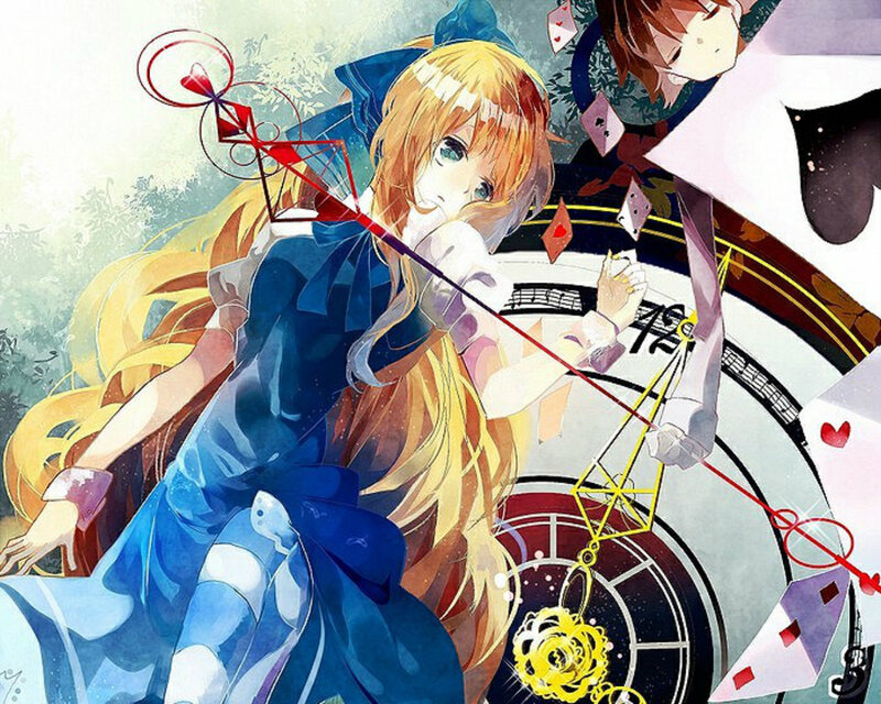 Blonde Girl with Wand — Blue, Dramatic
