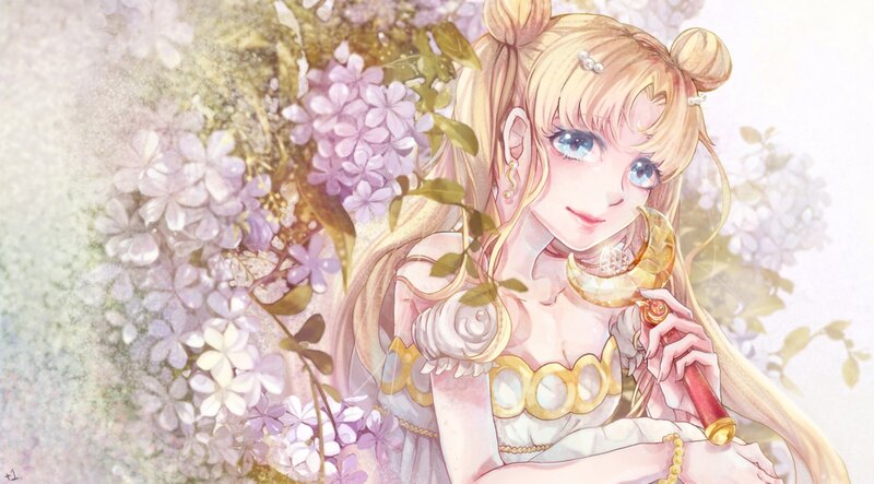 Blonde Girl with Wand — Pink, Serene