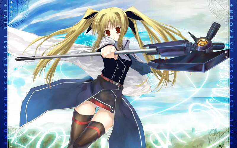 Blonde Girl with Weapon — Blue