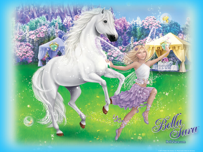 Blonde Girl with White Horse