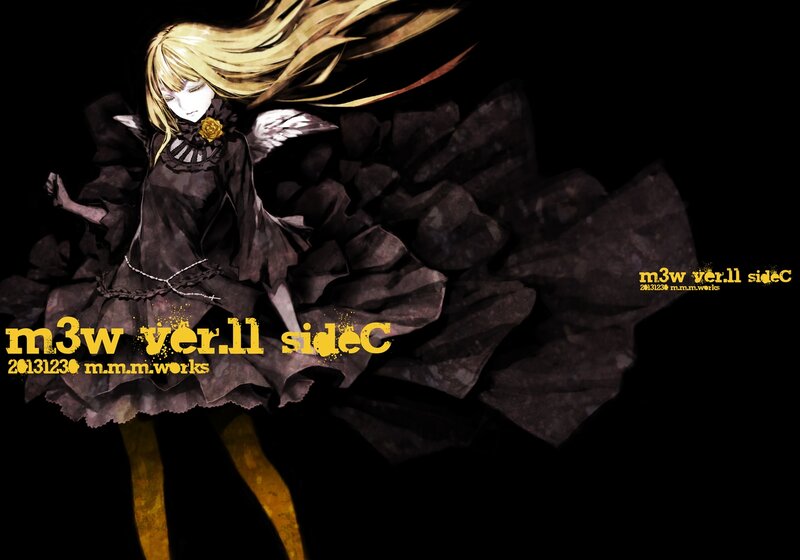 Blonde Girl with Wings — Black, Dramatic, Anime