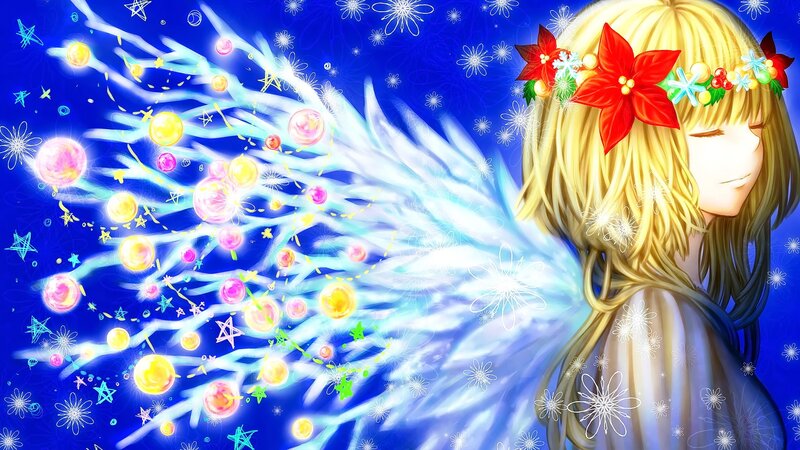 Blonde Girl with Wings — Blue, Magical