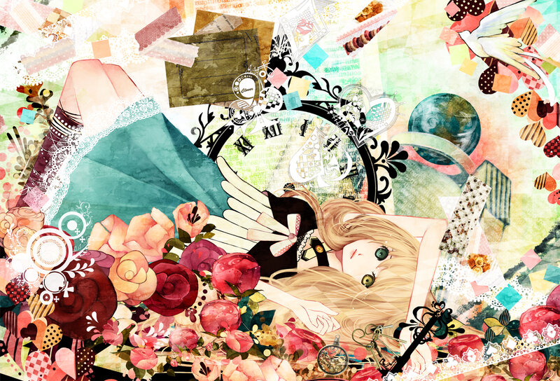 Blonde Girl with Wings — Pink, Dreamy