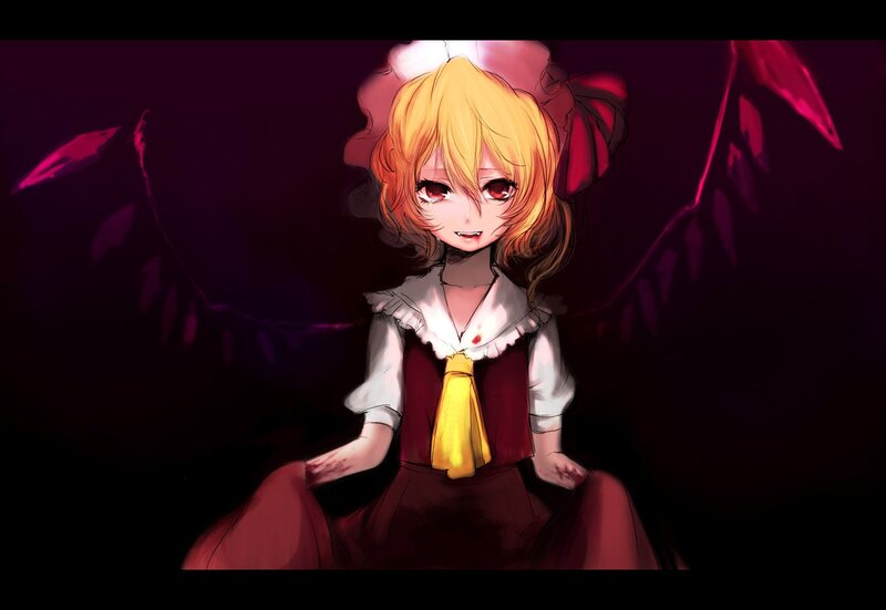 Blonde Girl with Wings — Red, Dramatic