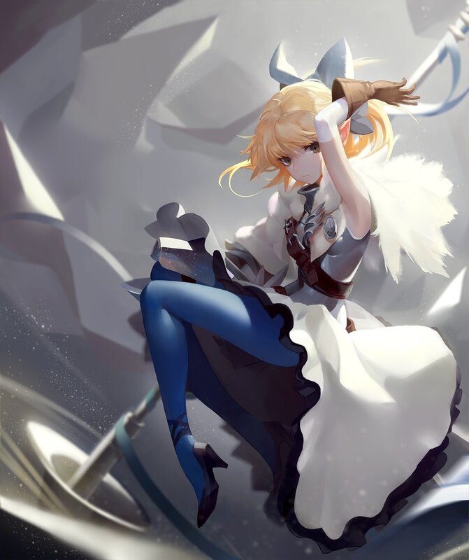 Blonde Girl with Wings — White, Dramatic, Digital Art