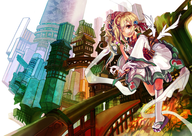 Blonde Girl with Wings — White, Dynamic