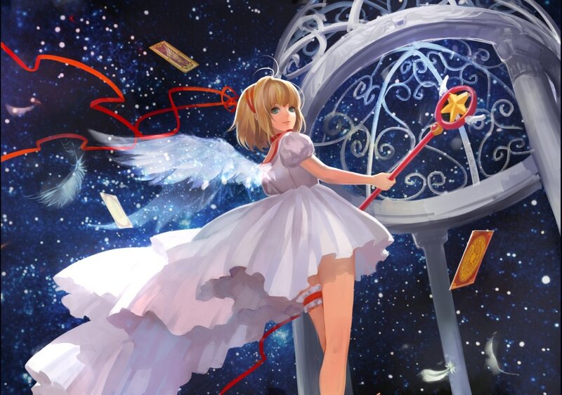 Blonde Girl with Wings — White, Magical, Night
