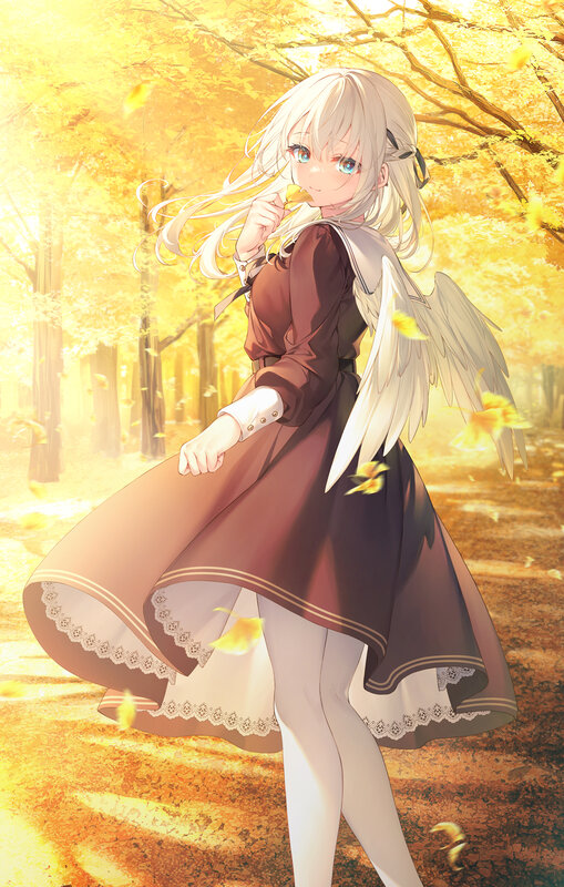 Blonde Girl with Wings — Yellow, Serene, Autumn