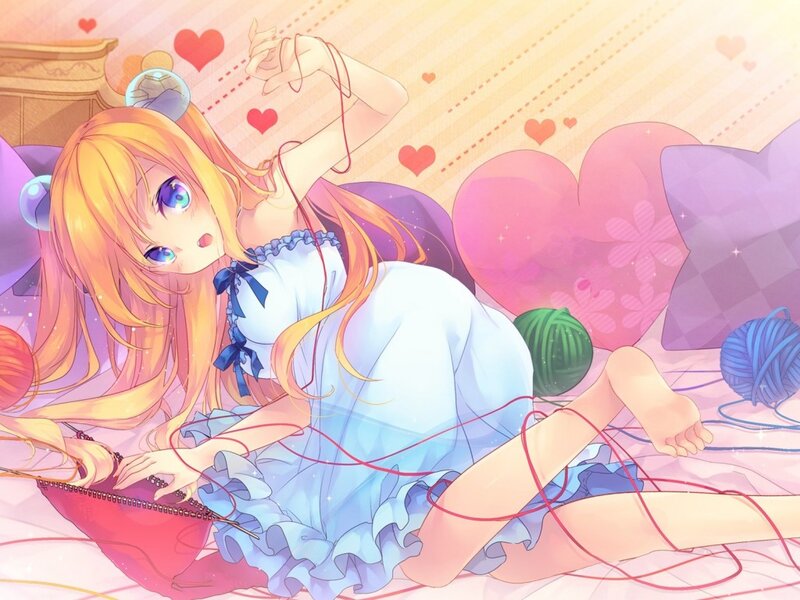 Blonde Girl with Yarn