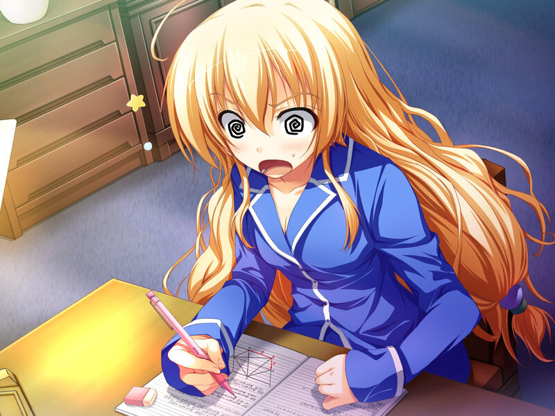 Blonde Girl Writing