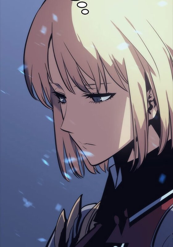 Blonde-haired Anime Character — Blue, Dramatic, Winter
