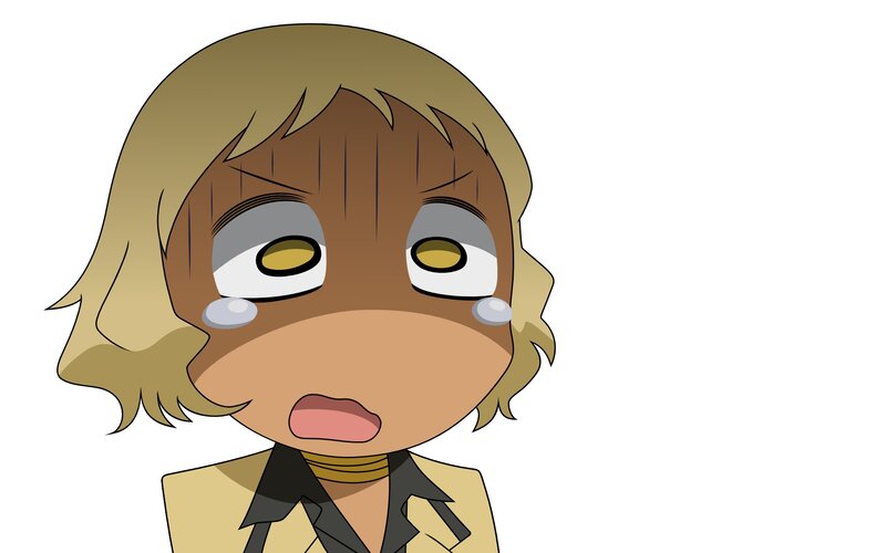 Blonde-haired Anime Character — Brown, Distressed
